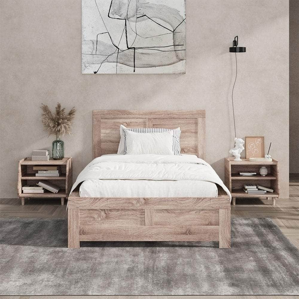 Wooden Bed Frame Contemporary Light Oak