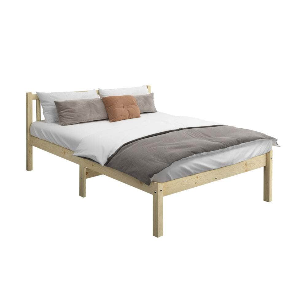 Wooden Bed Frame Mattress Base Slat Support Platform Bed Q/KS/S