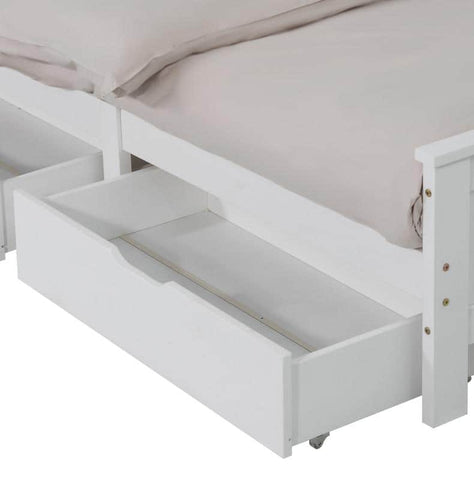 Wooden Bed Frame Storage Trundle Drawers-White(Only Drawers)