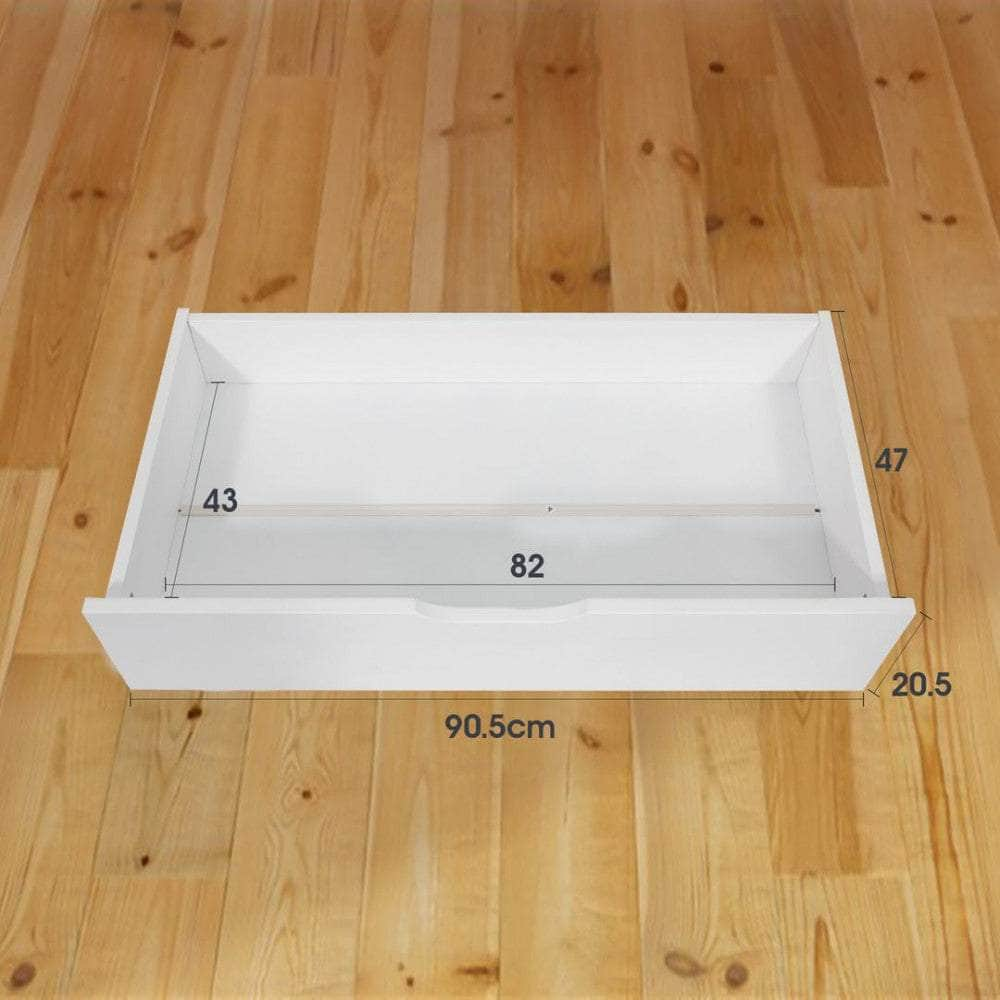 Wooden Bed Frame Storage Trundle Drawers-White(Only Drawers)