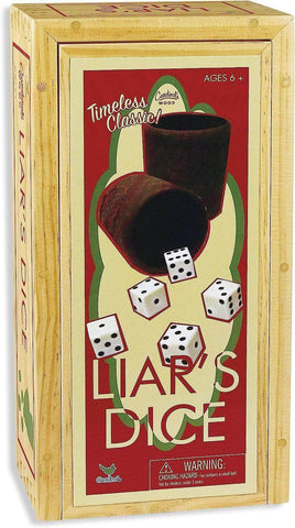 Wooden Box Charm: Cardinal Games Liars Dice Retro Adventure