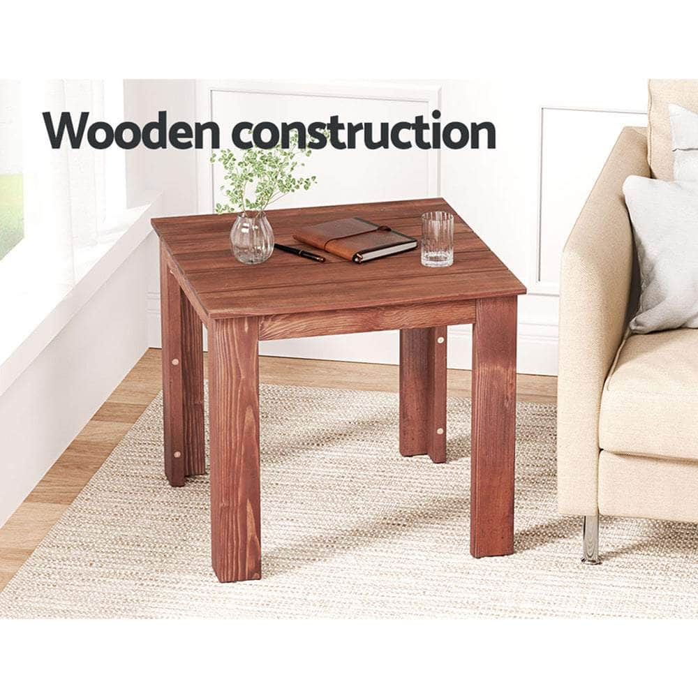 Wooden Coffee Side Table - Outdoor Camping Brown