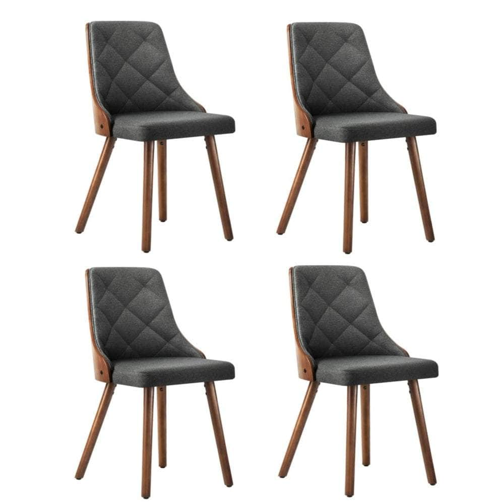 Wooden Dining Chairs Linen fabric/Leather Padded Seat