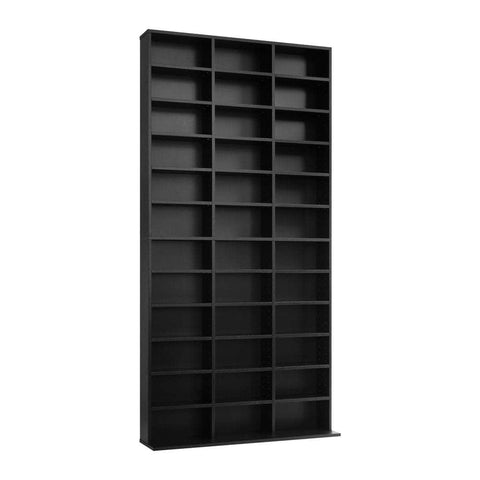 Wooden Display Shelf for CDs and DVDs - Black Bookcase Bookshelf