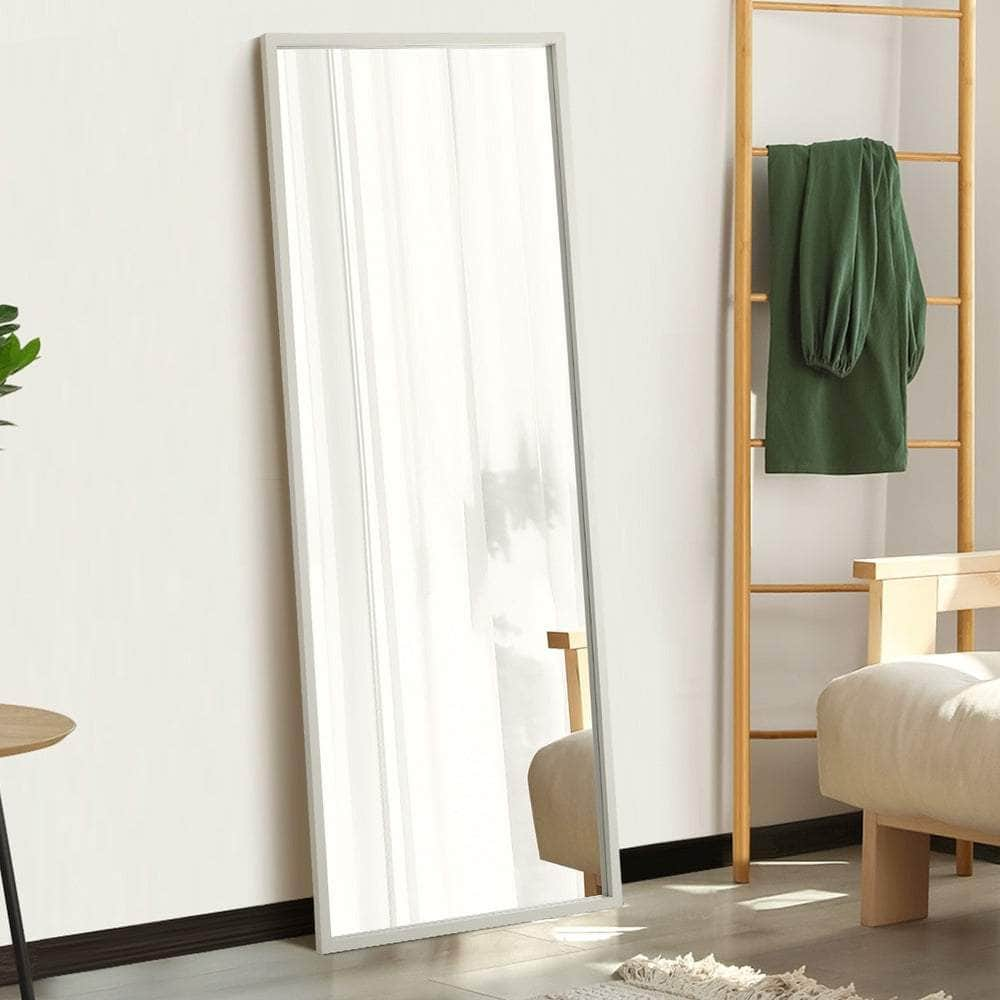 Wooden Full Length Mirror Rectangle Free Standing Black/White/Brown