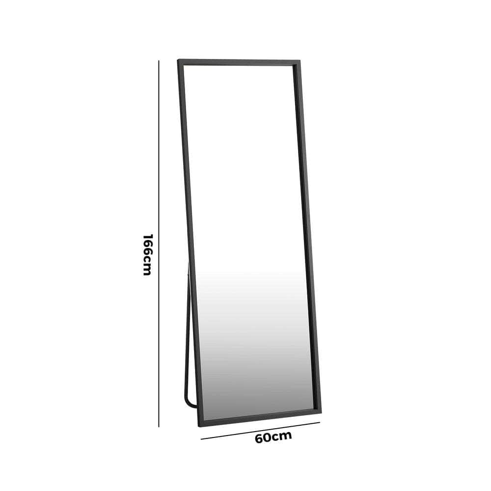 Wooden Full Length Mirror Rectangle Free Standing Black/White/Brown