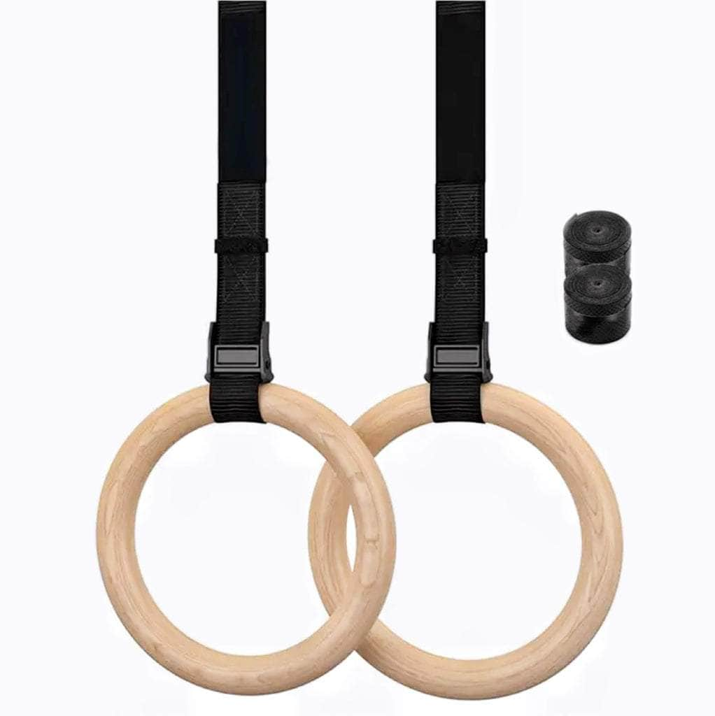 Wooden Gymnastic Rings 32Mm For Gym Exercise Fitness Wooden