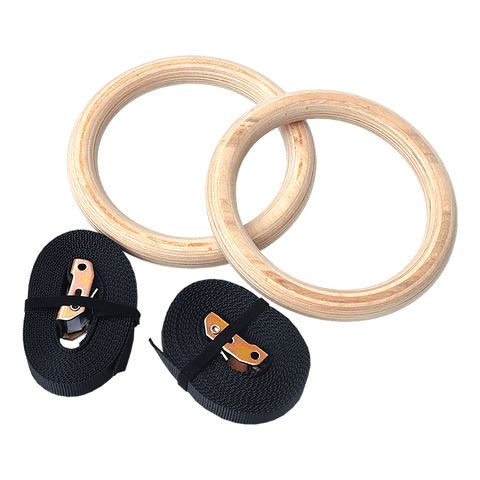 Wooden Gymnastic Rings Olympic Gym Strength Training