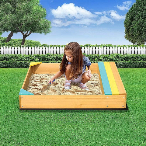 Wooden Kids Backyard Sandbox Children Outdoor Play Toy Sandpit