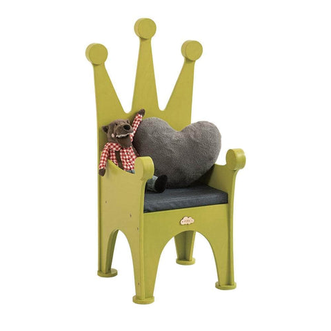 Wooden Kids Chair Crown - Green