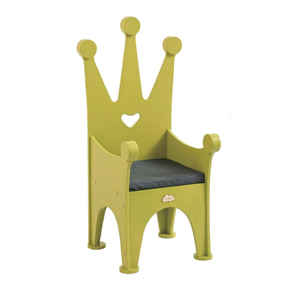 Wooden Kids Chair Crown - Green