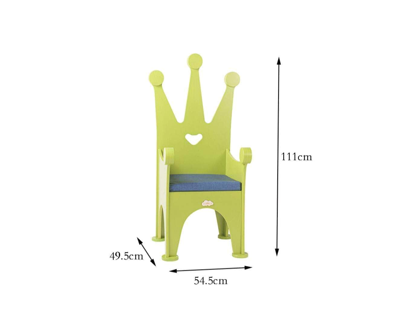 Wooden Kids Chair Crown - Green