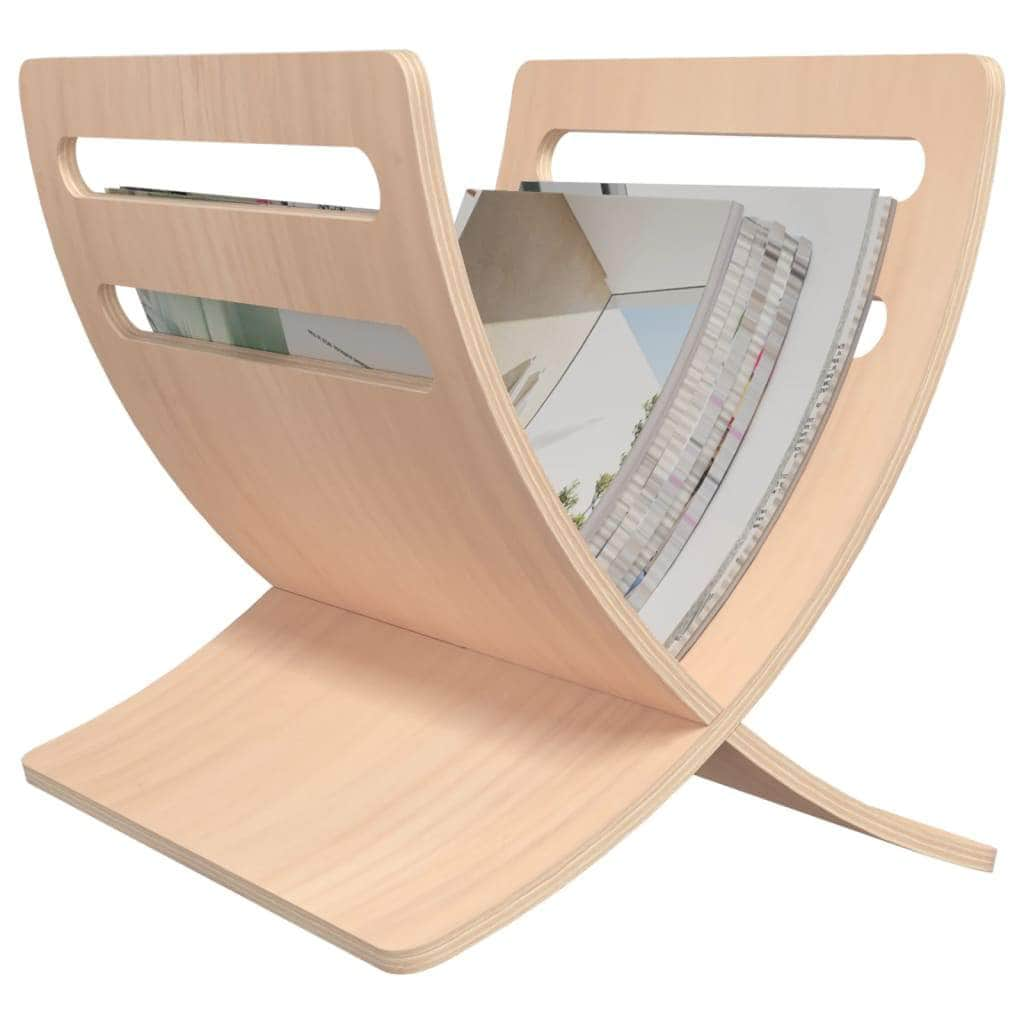 Wooden Magazine Rack Floor Standing Natural