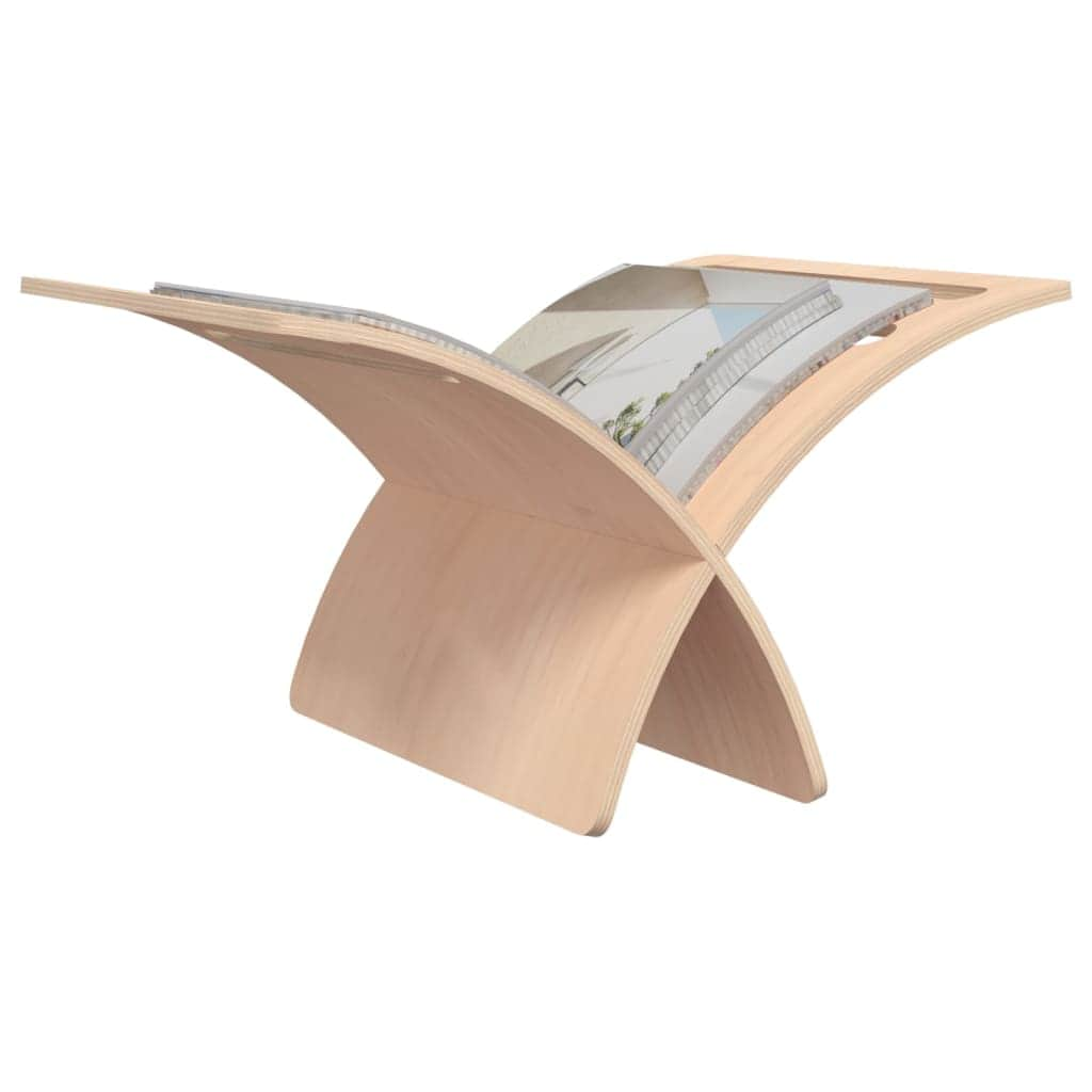 Wooden Magazine Rack Floor Standing Natural