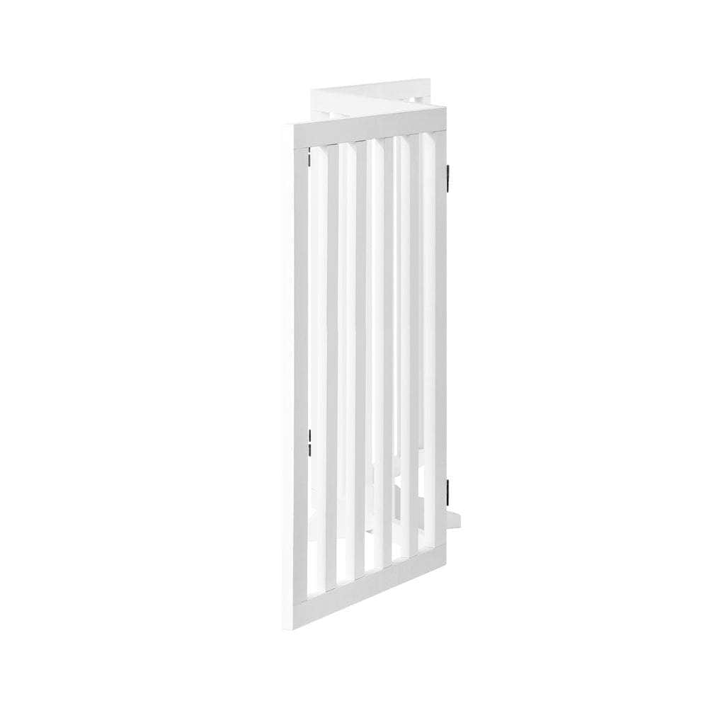 Wooden Pet Gate Dog Fence 3 Panels 80cm Grey