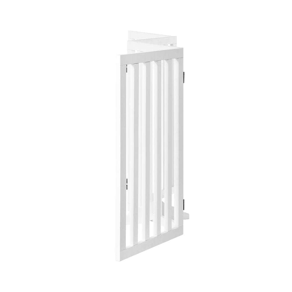 Wooden Pet Gate Dog Fence 4 Panels 80cm Grey