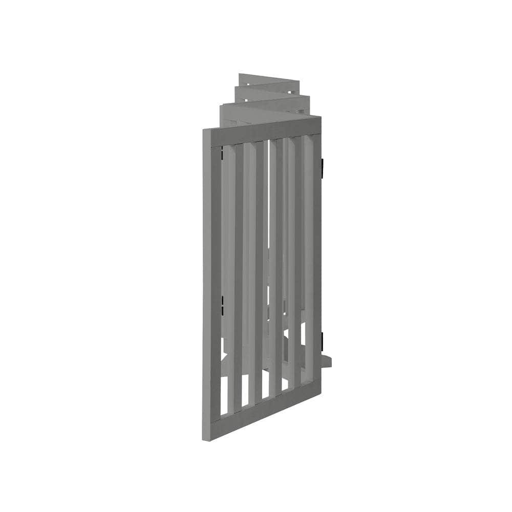 Wooden Pet Gate Dog Fence 6 Panels 80cm Grey