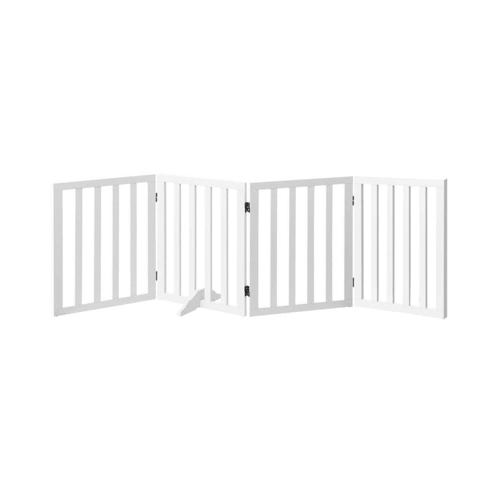 Wooden Pet Gate Dog Fence Safety Stair Barrier Security Door 4 Panels