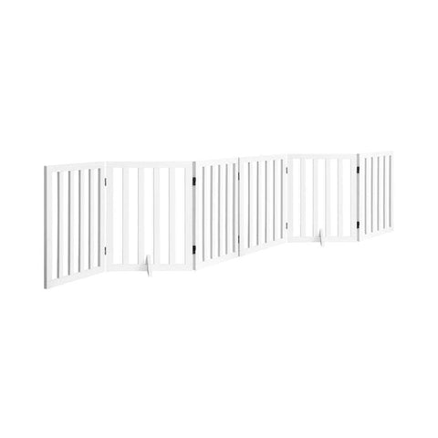 Wooden Pet Gate Dog Fence Safety Stair Barrier Security Door 6 Panels