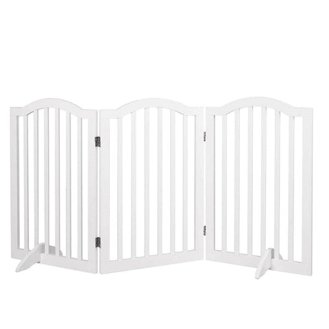 Wooden Pet Gate Dog Fence Safety - White