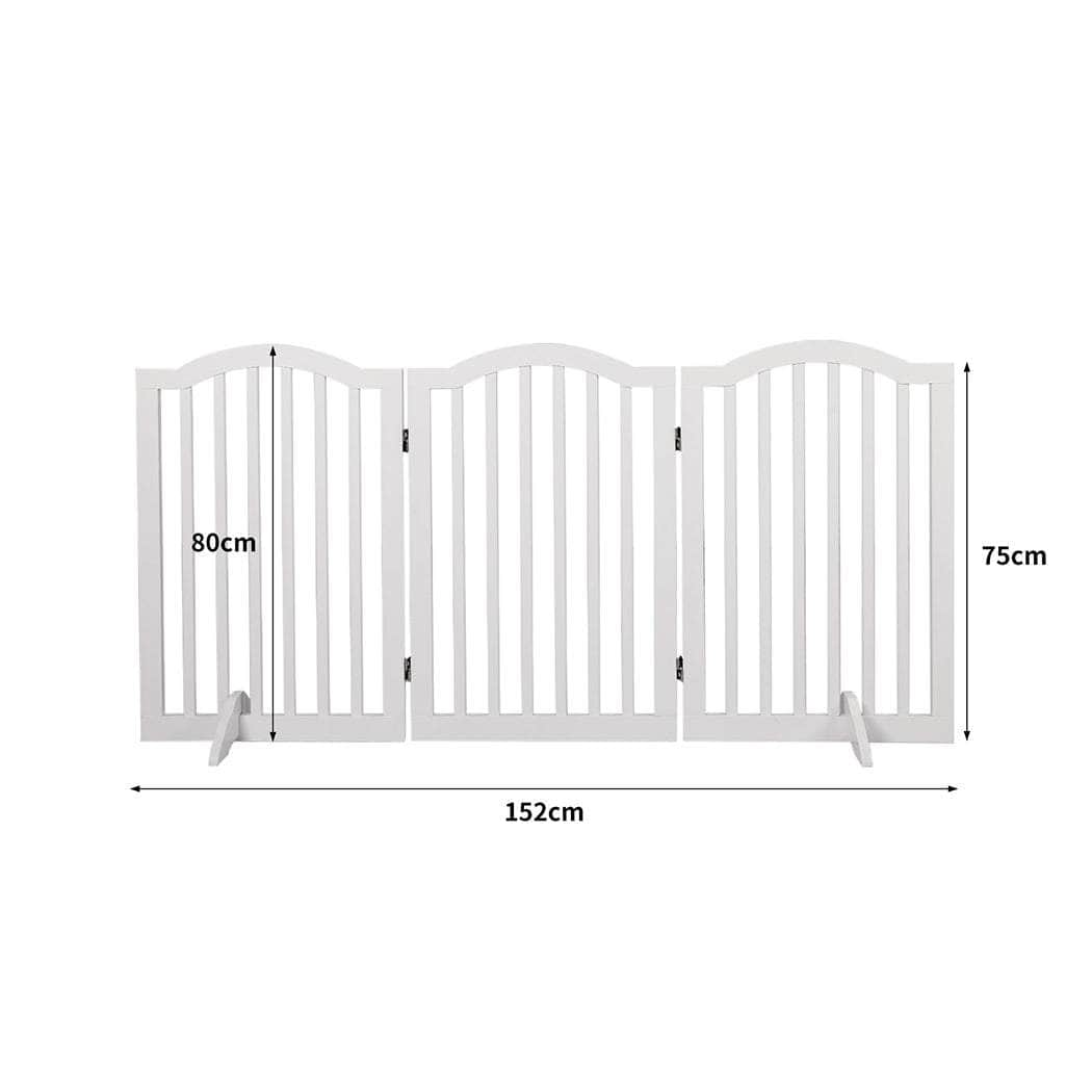 Wooden Pet Gate Dog Fence Safety - White