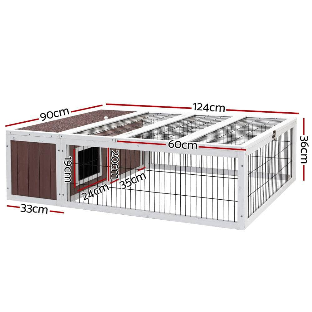 Wooden Rabbit Hutch Chicken Coop Run Cage Habitat House Outdoor Large