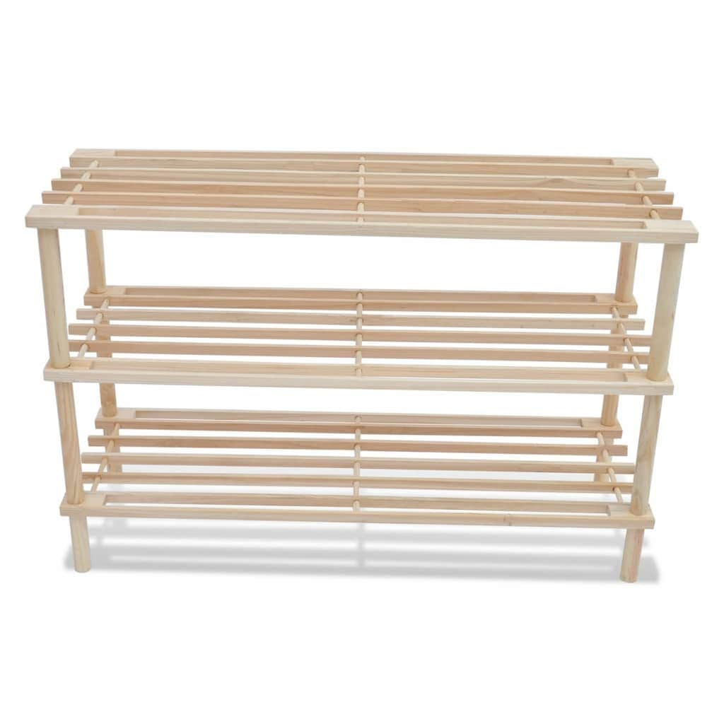 Wooden Shoe Rack 3-Tier 2 pcs