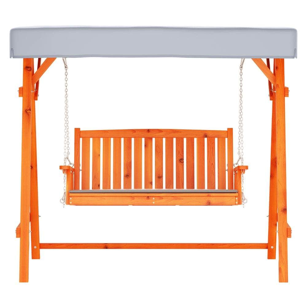 Wooden Swing Chair Garden Bench Canopy 3 Seater Outdoor Furniture