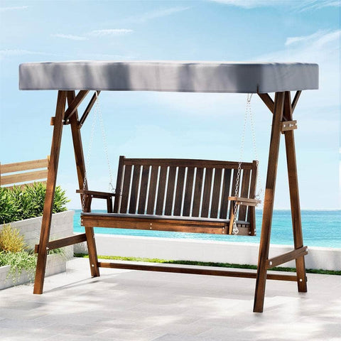 Wooden Swing Chair Garden Bench Canopy 3 Seater Outdoor Furniture