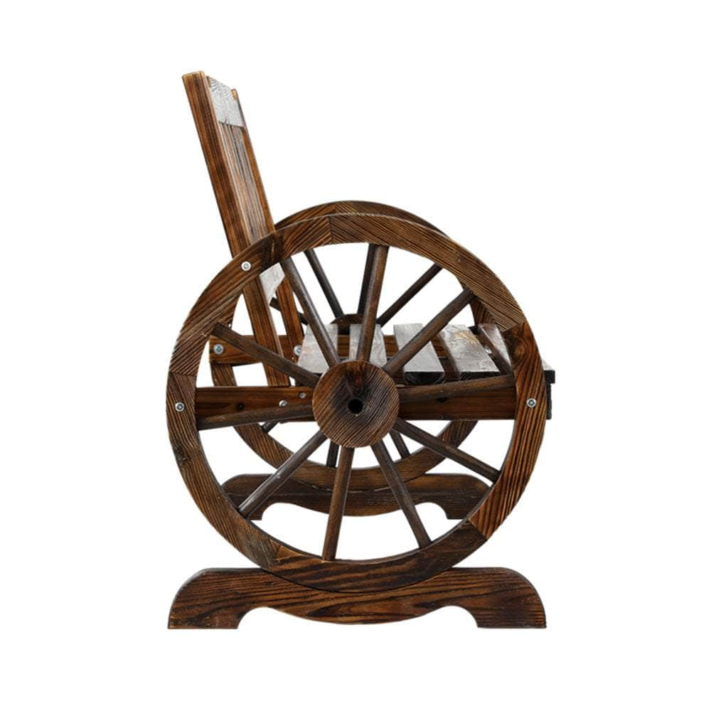 Wooden Wagon Wheel Chair