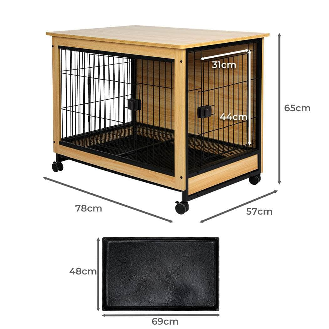 Wooden Wire Dog Kennel Side End L Large