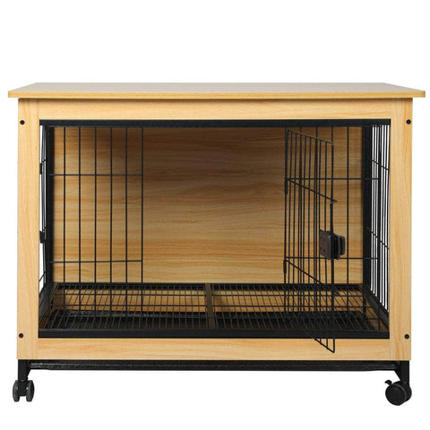 Wooden Wire Dog Kennel Side End M Medium