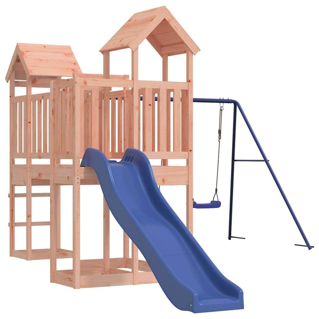 Woodland Excursion: Slide Swings Playhouse in Solid Douglas Wood