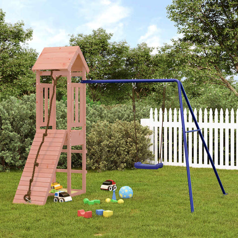 Woodland Explorer: The Ultimate Playhouse with Climbing Wall Swing