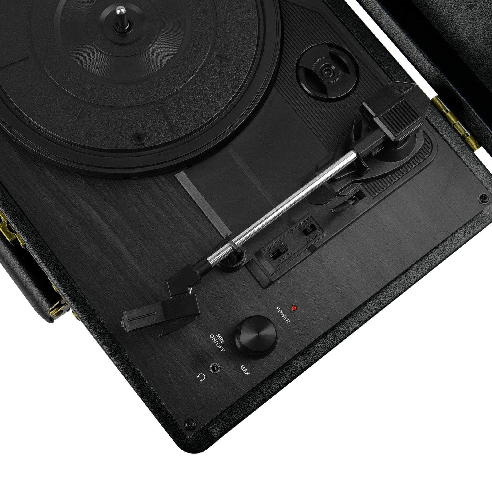 Woodstock Black Retro Turntable