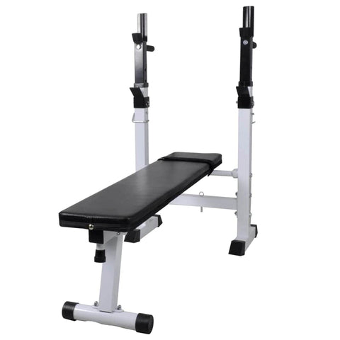 Workout Bench with Weight Rack Barbell and Dumbbell Set 30.5kg