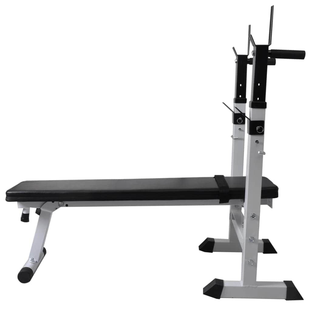 Workout Bench with Weight Rack Barbell and Dumbbell Set 30.5kg