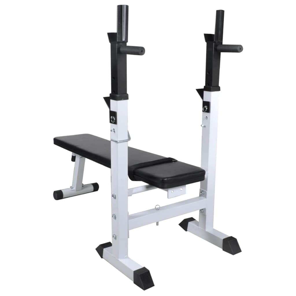 Workout Bench with Weight Rack Barbell and Dumbbell Set 30.5kg