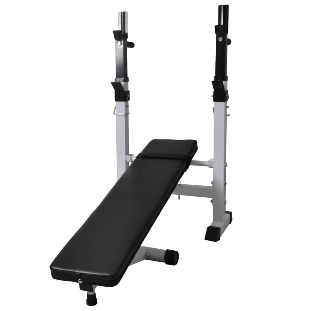 Workout Bench with Weight Rack Barbell and Dumbbell Set 30.5kg