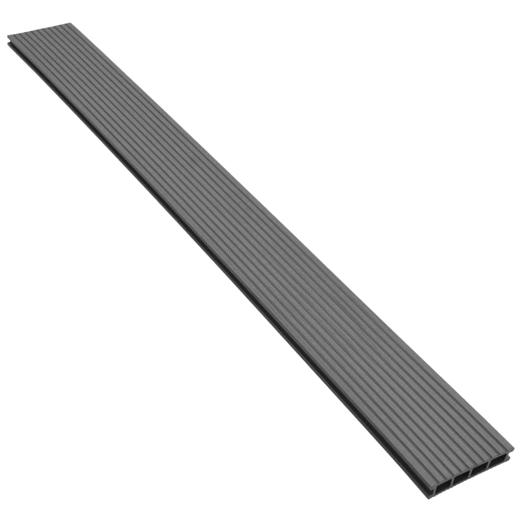 WPC Decking Boards with Accessories 10 mÂ² 2.2 m Grey