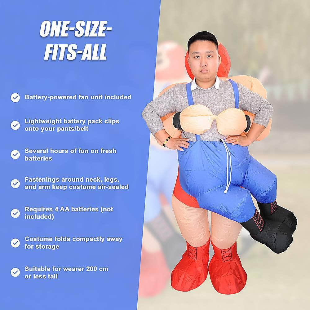 WRESTLER Fancy Dress Inflatable Suit -Fan Operated Costume