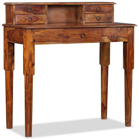 Writing Desk with 5 Drawers Solid Sheesham Wood