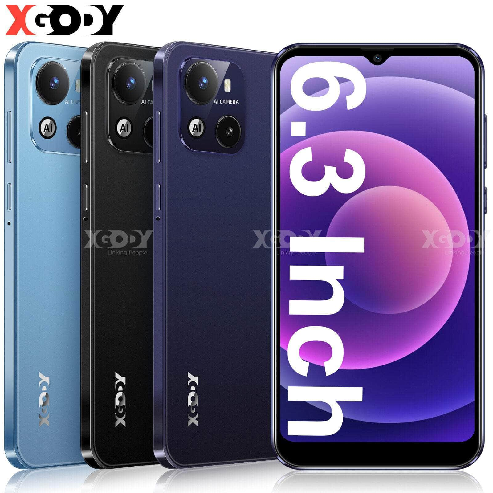 XGODY New Mobile phone Android 6.3" Dual SIM 4 Core