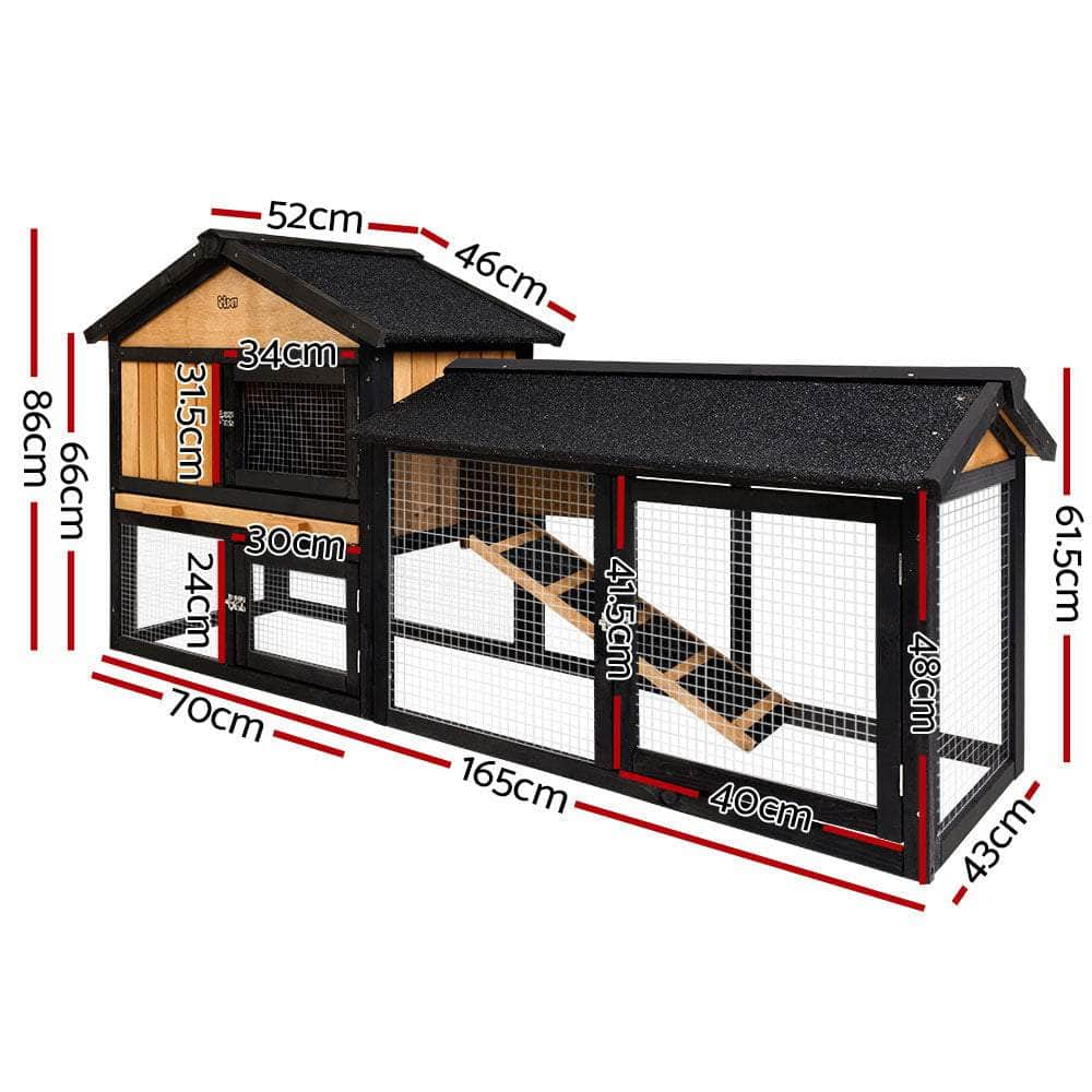 Xl Chicken Coop Rabbit Hutch 165X43X86Cm Wooden Run