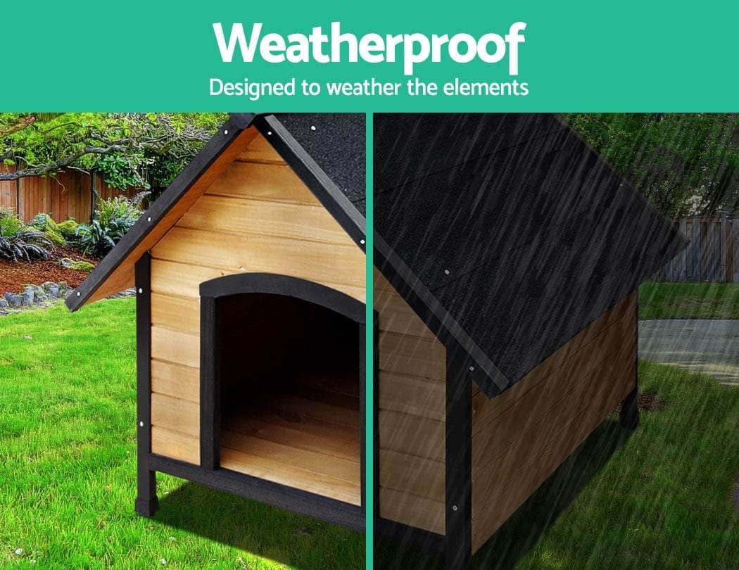 Xl Wooden Dog Kennel Outdoor Pet House Waterproof