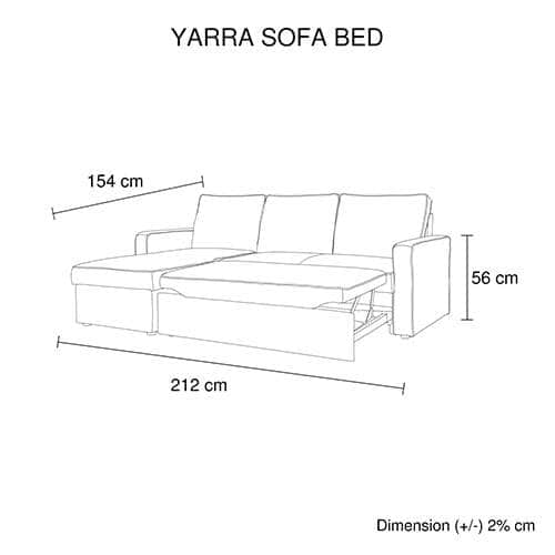 Yarra Corner Sofa Bed Grey