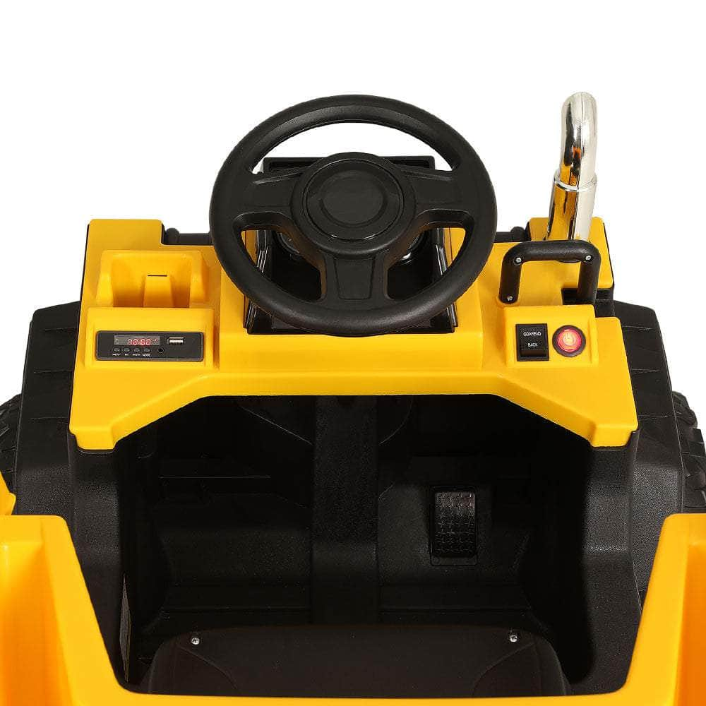 Yellow Electric Dumptruck Ride-On Car Toy