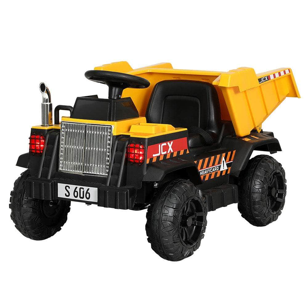 Yellow Electric Dumptruck Ride-On Car Toy