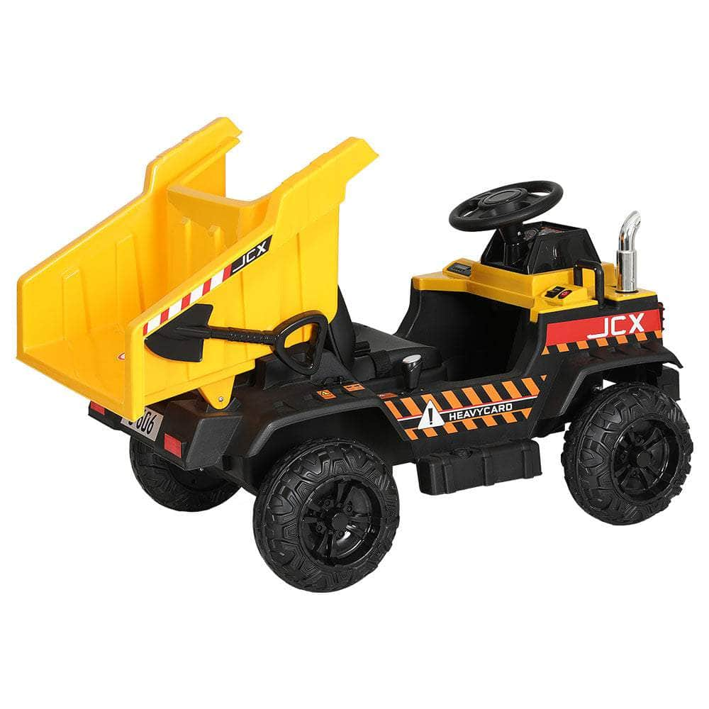 Yellow Electric Dumptruck Ride-On Car Toy