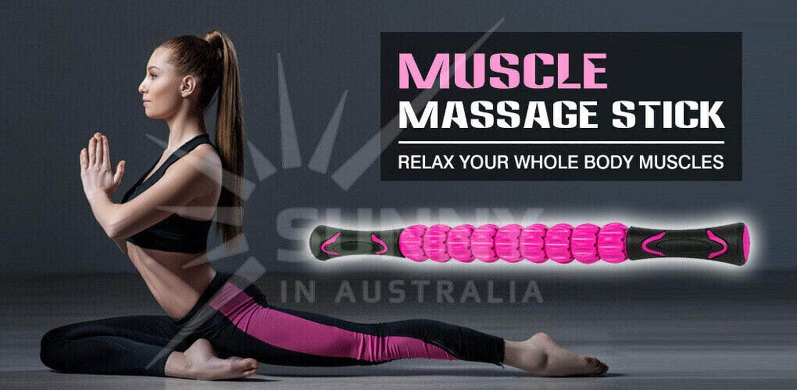 Yoga Massage Roller Stick Point Sport Biceps Muscle Body Travel Massager Tool AU